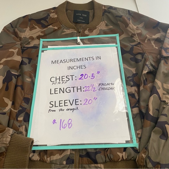 Camouflage bomber jacket: Large **w168 - Picture 14 of 14